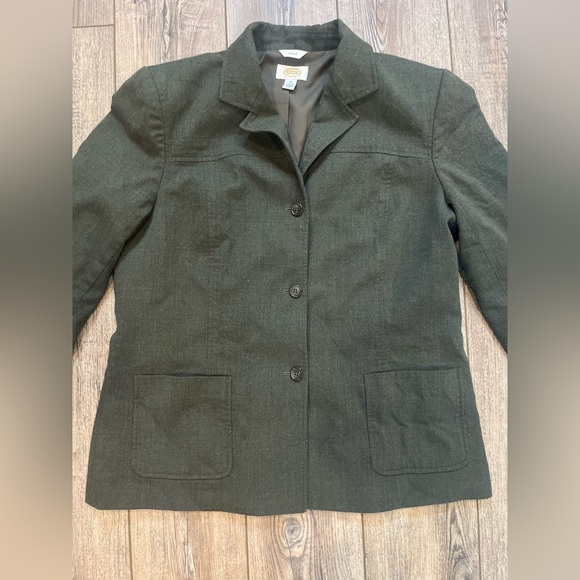 Vintage Talbots Olive Green Wool Blazer | Size 18 | Made in USA || Stretch - Picture 7 of 9